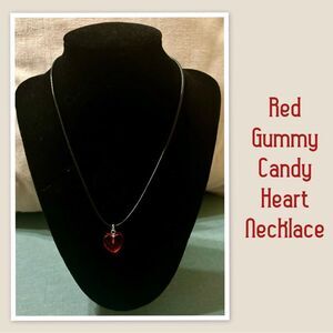 Red Gummy Candy Heart Necklace